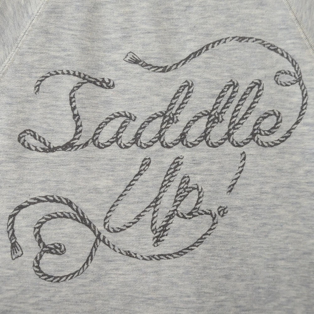 Anthropologie Saddle Up! Graphic Relaxed Fit Crewneck Sweatshirt Heather Gray S - Picture 3 of 12